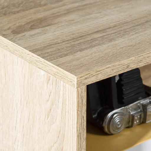 Mueble Zapatero para 8 Pares de Calzado con 2 Cajones Abatibles Armario y Balda 80x25,5x112,5 cm Natural y Blanco [4]