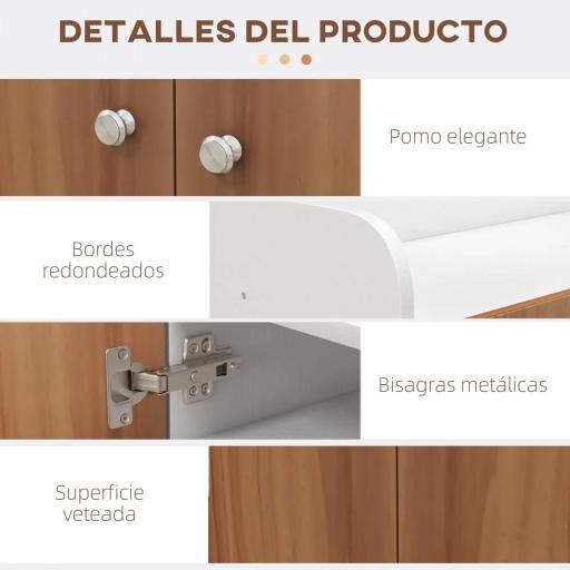Armario Zapatero Moderno con 2 Puertas Estantes Ajustables para 12 Pares de Zapatos para Pasillo 83x30x90 cm Natural [4]