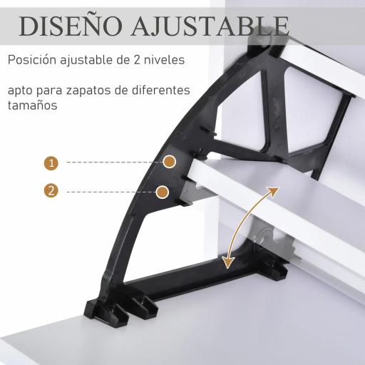 Armario de Zapatos Zapatero Moderno con 3 Cajones Capacidad de 18 Pares de Zapatos para Pasillo 60x26x124 cm Blanco [4]
