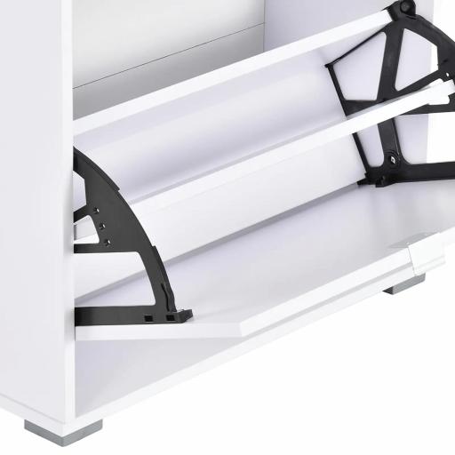 Armario de Zapatos Zapatero Moderno con 3 Cajones Capacidad de 18 Pares de Zapatos para Pasillo 60x26x124 cm Blanco [7]