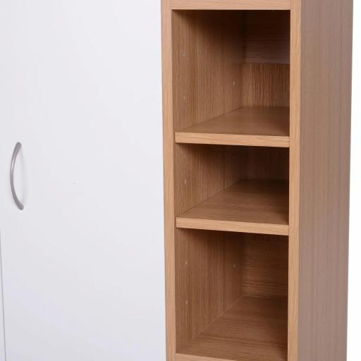 Armario Gabinete Consola Armario Bajo Mueble Organizador de Almacenaje Multiusos de Cocina Comedor Salón Baño con Puertas y Estantes Ajustables 80x32x91 cm [5]