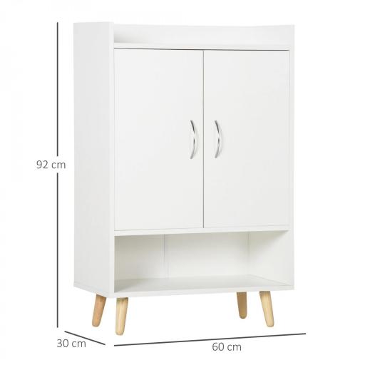Armario Auxiliar para 12 Pares de Zapatos con 4 Estantes para Recibidor Salón Dormitorio 60x30x92 cm Blanco [1]