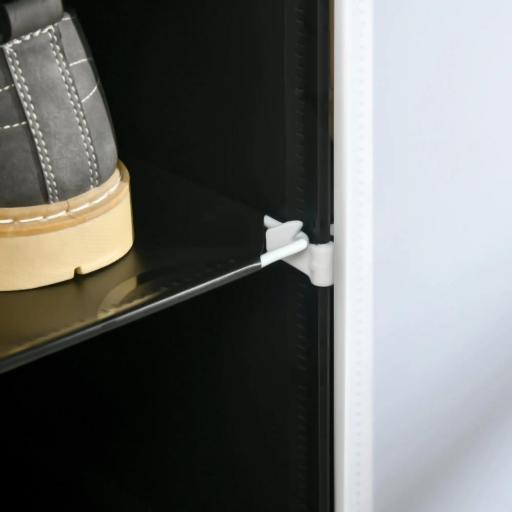 Armario Modular de Plástico Armario Portátil con 12 Cubos Organizador de Zapatos 125x32x125 cm Negro y Blanco [4]