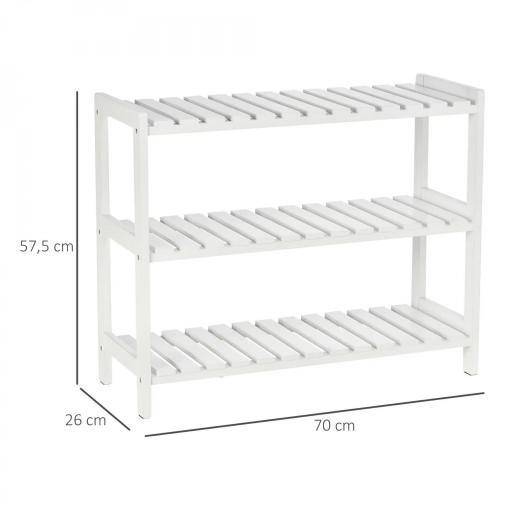 Zapatero de Madera de 3 Niveles Zapatero Recibidor para 9 Pares de Zapatos para Entrada Pasillo 70x26x57,5 cm Blanco [1]