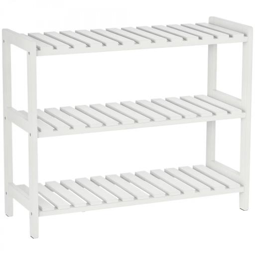 Zapatero de Madera de 3 Niveles Zapatero Recibidor para 9 Pares de Zapatos para Entrada Pasillo 70x26x57,5 cm Blanco [9]