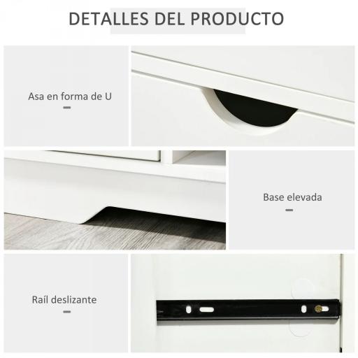Banco Zapatero con Asiento Estantes y 2 Cajones Capacidad para 4 Pares de Zapatos 80,5x30,5x43,5 cm Blanco y Gris [3]