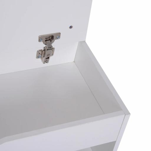 Banco Zapatero con Asiento Zapatero de Entrada Recibidor Moderno con Cajón Estantes Abiertos y 1 Cojín para Pasillo 80x30x47cm [7]
