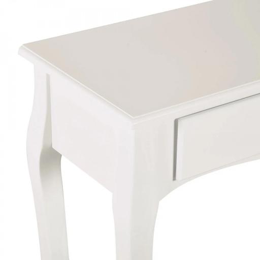 Mesa Consola Aparador Salón Comedor Mueble Recibidor Mesa Auxiliar con Cajones y Estante Diseño Elegante 100x33x75cm Madera Color Blanco Brillo [6]