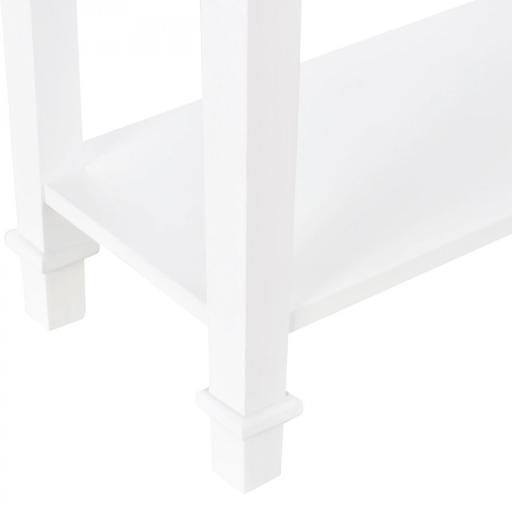 Mesa Consola Mesa Recibidor con 2 Estantes y Cajón para Entrada Pasillo Salón 75,6x27,5x80,5 cm Blanco [6]