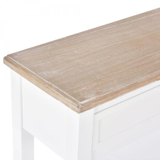 Mesa Consola Mesa Recibidor con 2 Estantes y Cajón para Entrada Pasillo Salón 75,6x27,5x80,5 cm Blanco [7]