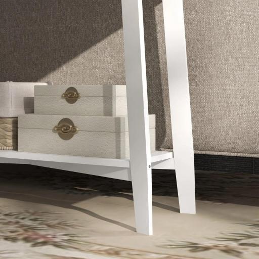 Consola Recibidor Mesa de Entrada con 2 Cajones de Diseño de Ratán y Estante Abierto para Pasillo 100x30x81 cm Blanco [3]