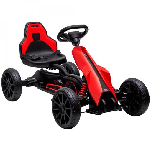 Kart a Pedales para Niños 3-8 Años con Asiento Regulable en 4 Posiciones y Ruedas de EVA 100x58x58,5 cm Rojo [8]