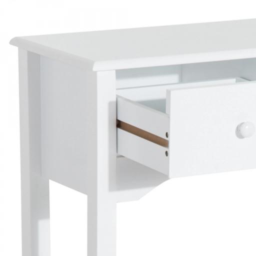 Mesa Consola de Madera Mueble Recibidor de Entrada con 3 Cajones para Salón Pasillo Carga 45 kg 100x32x85 cm Blanco [5]