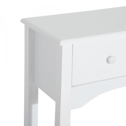 Mesa Consola de Madera Mueble Recibidor de Entrada con 3 Cajones para Salón Pasillo Carga 45 kg 100x32x85 cm Blanco [6]