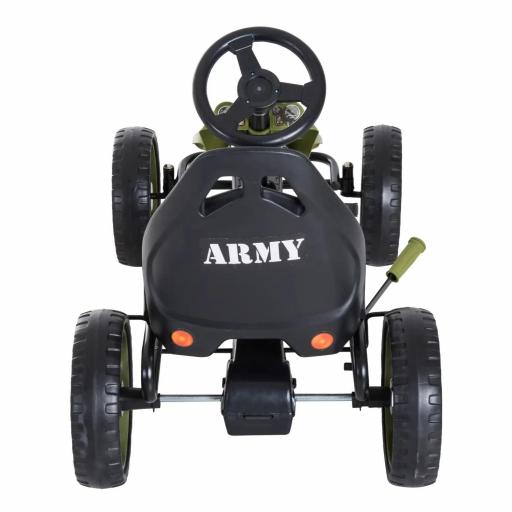 Go-Kart a Pedales para Niños de +3 Años Coche de Pedales con Embrague Freno Asiento Ajustable Carga Máx. 35 kg 105x54x61 cm Verde [6]