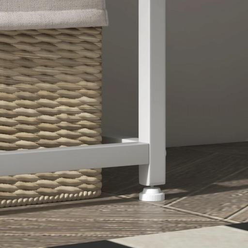 Mesa de Entrada con Estante Abierto y Estructura de Acero Antivuelco para Salón Pasillo 100x30x87 cm Blanco [7]