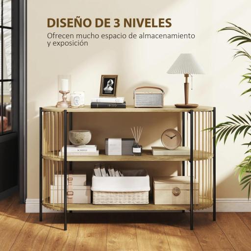 Mesa de Consola con Cuerda de Papel Trenzada a Mano Marco de Acero Estilo Bohemio 124x43,5x80 cm Natural [2]