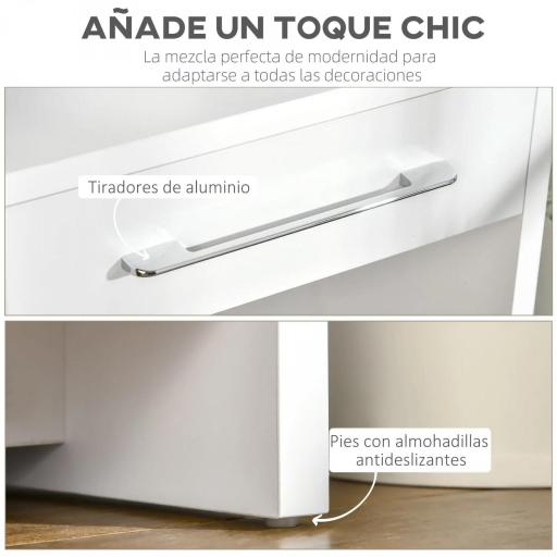 Mueble Recibidor de Entrada Mesa Consola con 2 Cajones y Estante para Pasillo Salón 101,6x28x76,2 cm Blanco [3]