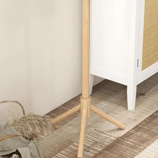 Perchero de Pie de Madera Forma de Árbol con 8 Ganchos para Colgar Ropa Bolsos en Pasillo Entrada 40x40x165 cm Natural [5]