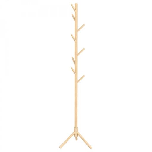Perchero de Pie de Madera Forma de Árbol con 8 Ganchos para Colgar Ropa Bolsos en Pasillo Entrada 40x40x165 cm Natural [9]