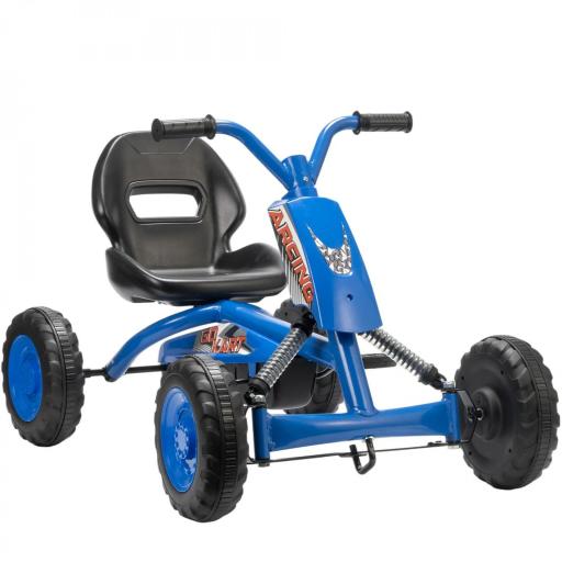 Kart Pedales Go Kart con Ruedas PP Marco de Acero Carga 30 kg para Niños y Niñas de 2-5 Años Azul [9]
