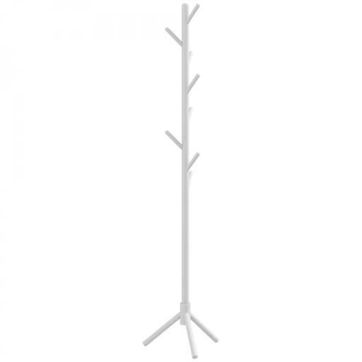 Perchero de Pie de Madera Forma de Árbol con 8 Ganchos para Colgar Ropa Bolsos en Pasillo Entrada 40x40x165 cm Blanco [9]