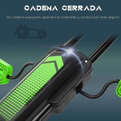 Coche de Pedales para Niños de 5-12 Años con Asiento Ajustable Neumáticos Inflables Amortiguador Carga 50kg Negro Verde [6]