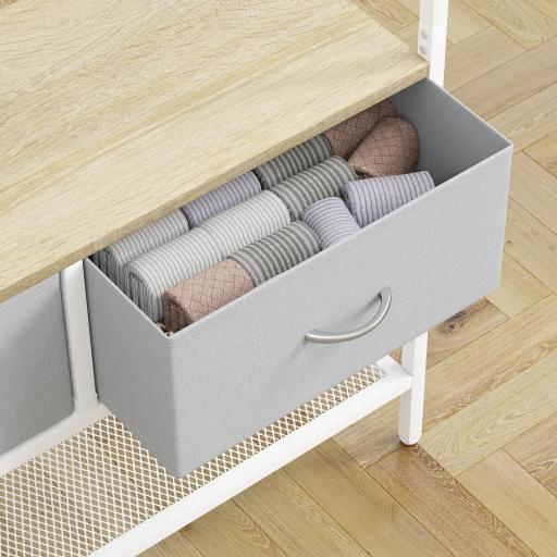 Perchero Zapatero con Zapatero Ganchos Cajones Barra y Eatante para Entrada Pasillo Salón 80x30x180,5 cm Natural [7]