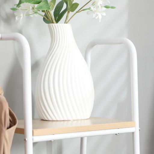 Perchero de Ropa de Madera con 5 Estantes y Barra para Colgar para Dormitorio Salón 101x39x160 cm Natural [6]