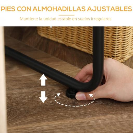 Perchero de Ropa de Madera con 4 Estantes y Barra para Colgar para Dormitorio Salón 101x39x160 cm Marrón Rústico [3]