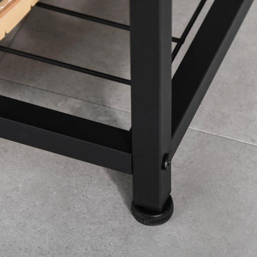 Perchero con Zapatero Perchero de Entrada Recibidor con 3 Estantes 9 Ganchos Patas Ajustables Estilo Industrial para Pasillo Dormitorio 84x34,5x180 cm Color Negro Marrón [7]