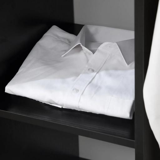 Armario Ropero con Ruedas Barra y Estantes para tener Ropa Colgada y Doblada 80x40x128 cm Negro [9]