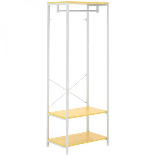 Perchero con Zapatero Perchero Entrada Recibidor con Riel Colgante y 2 Estantes de Almacenamiento 60x40x167,5 cm Natural [9]