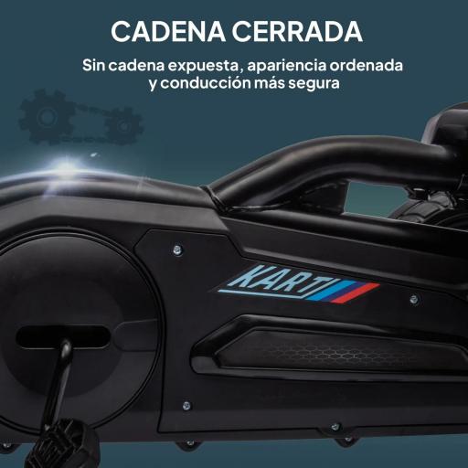 Kart a Pedales para Niños 3-8 Años con Asiento Regulable en 4 Posiciones y Ruedas de EVA 100x58x58,5 cm Negro [5]