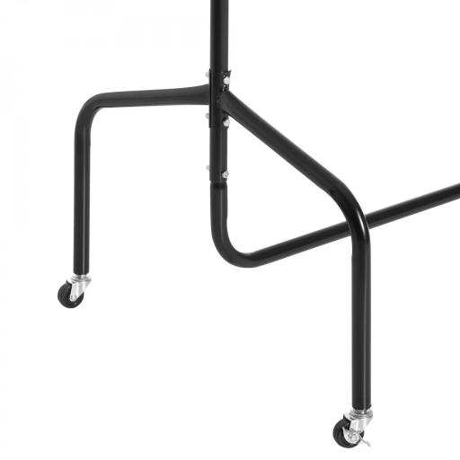 Burro para Ropa con Ruedas Perchero Burro para Ropa Metálico para Entrada Pasillo Dormitorio 150x60x170 cm Negro [2]