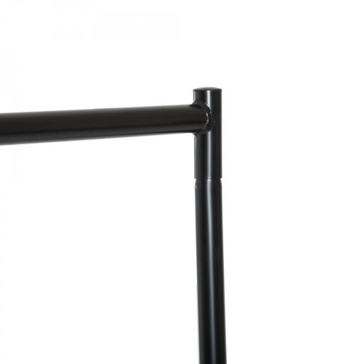 Burro para Ropa con Ruedas Perchero Burro para Ropa Metálico para Entrada Pasillo Dormitorio 150x60x170 cm Negro [7]