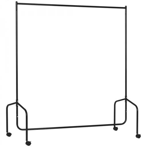 Burro para Ropa con Ruedas Perchero Burro para Ropa Metálico para Entrada Pasillo Dormitorio 150x60x170 cm Negro [6]