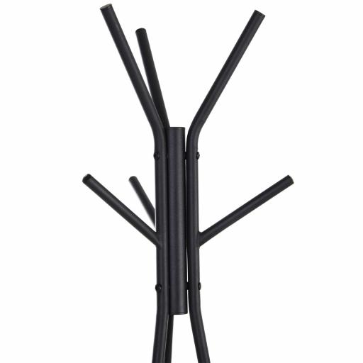 Perchero de Pie Metálico Perchero en Forma de Árbol Dormitorio Oficina para Colgar Ropa Bolsas Sombrero 6 Ganchos con 2 Estantes 32.5x45.5x182cm [5]