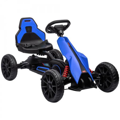  Go Kart a Pedales para Niños de 3-8 Años con Asiento Ajustable y Ruedas de EVA, 100x58x58,5 cm, Azul [5]