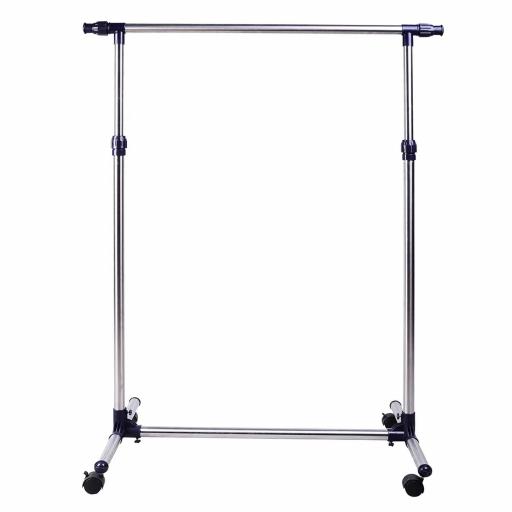 Perchero Acero Inox Colgador Ropa 4 Ruedas Alto y Largo Regulables 95x45x170cm [8]