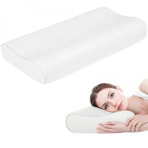 Almohada Cervical y Cuello de Espuma Viscoelástica con Diseño Ergonómico Doble Altura para Dormir de Lado y Boca Arriba [8]