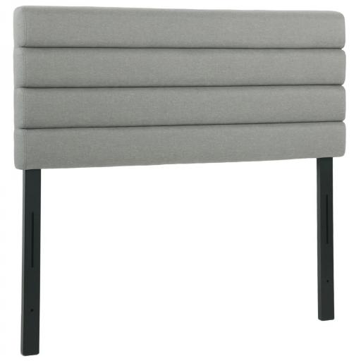 Cabecero de Cama 140 cm Tapizado en Lino Altura Ajustable de 3 Niveles 106/116/126 cm Montado a la Pared Gris [8]