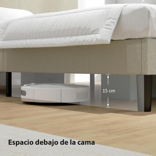 Somier 160x200 cm con Cabecero Ajustable Tapizado en Pana Láminas de Madera Fácil de Montar Gris Claro [6]