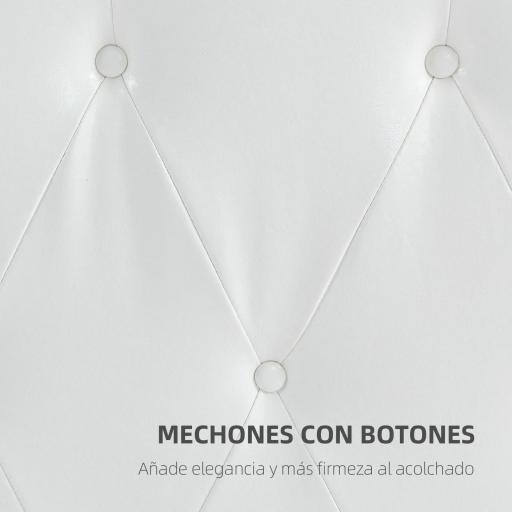 Cabecero de Cama 160 cm Tapizado en PU 2 Formas de Uso Vertical o Montado a la Pared Cabecero Blanco [2]