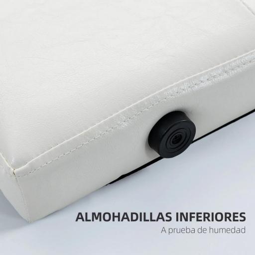 Cabecero de Cama 160 cm Tapizado en PU 2 Formas de Uso Vertical o Montado a la Pared Cabecero Blanco [3]