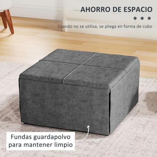 Cama Plegatín Plegable 68x180 cm con Colchón de Espuma Funda de Protección Cama de Invitados Carga 120 kg Gris [3]