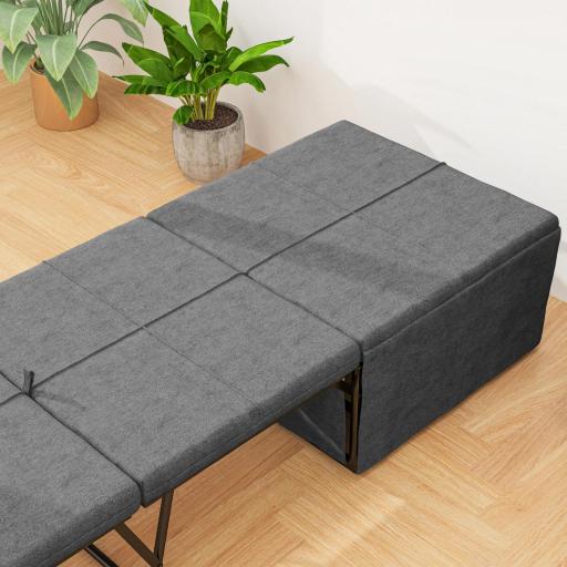 Cama Plegatín Plegable 68x180 cm con Colchón de Espuma Funda de Protección Cama de Invitados Carga 120 kg Gris [6]