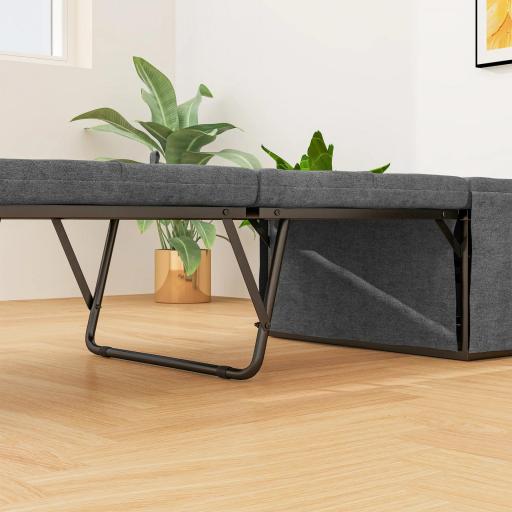 Cama Plegatín Plegable 68x180 cm con Colchón de Espuma Funda de Protección Cama de Invitados Carga 120 kg Gris [7]