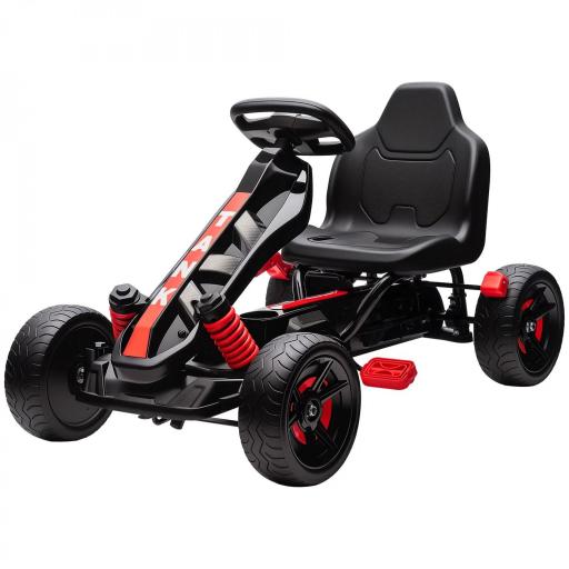 Kart Pedales para Niños de +3 Años con Embrague Automático Freno Ruedas Antideslizantes de EVA y Marco Metálico Rojo [9]