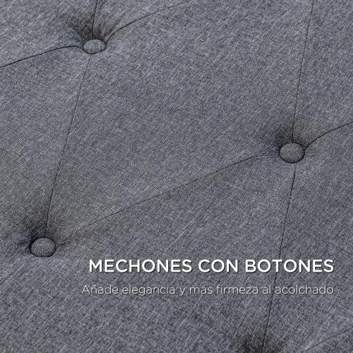 Cabecero de Cama 160 cm Tapizado en Lino 2 Formas de Uso Vertical o Montado a la Pared Cabecero Gris [3]